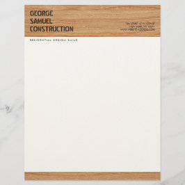 Bold Molded Wood Texture Construction Business Briefbogen