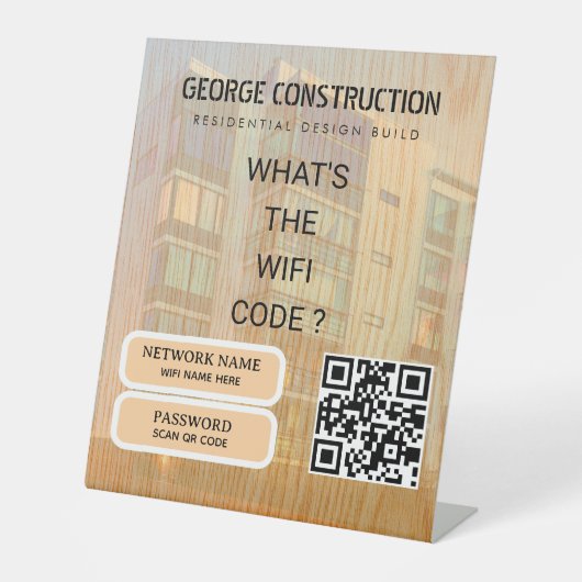 Bold Molded Wooden Texture Construction Business Sockelschild (Vorderseite)