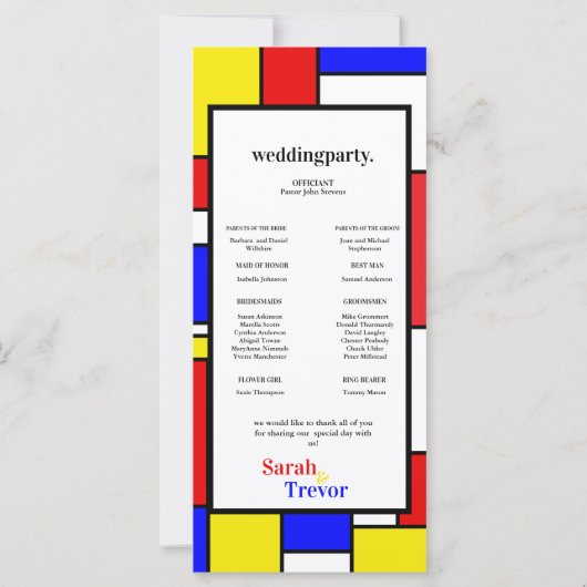 Bold Mondrian Inspiriert Retro Geometric Art (Rückseite)