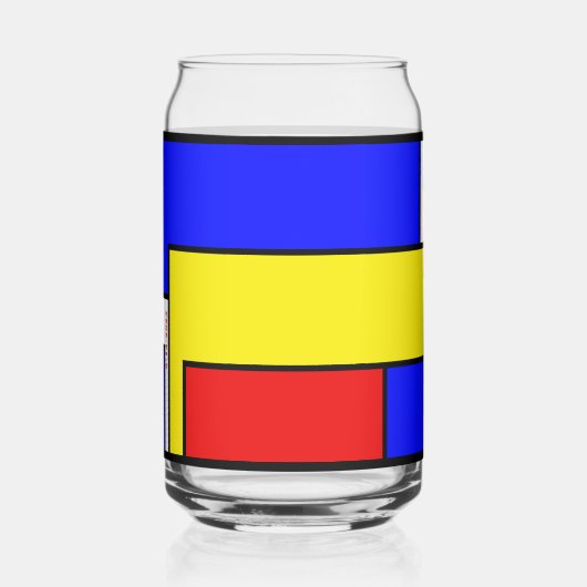 Bold Mondrian Inspiriert Retro Geometric Art Dosenglas (Rückseite)