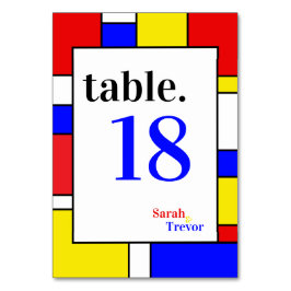 Bold Mondrian Inspiriert Retro Geometric Art Tischnummer