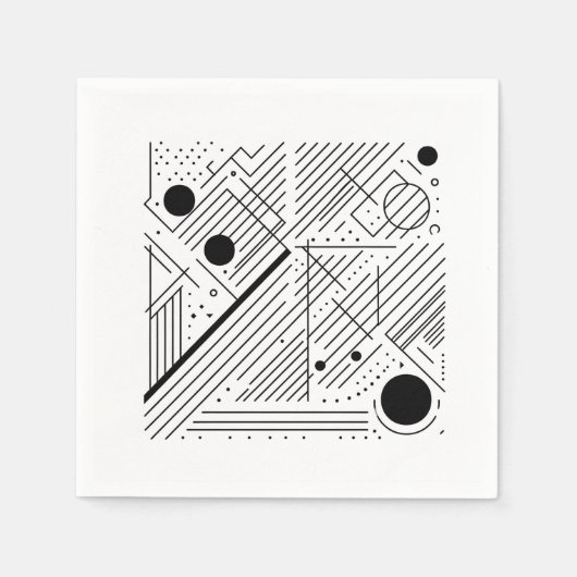 Bold Monochrome Geometry Serviette (Vorderseite)