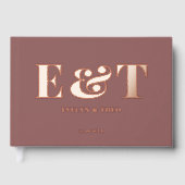 Bold Monogram Elegant Foto Wedding Gästebuch (Vorderseite)