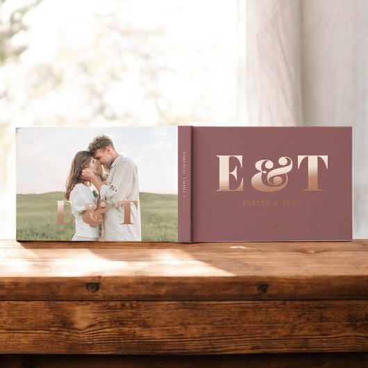 Bold Monogram Elegant Foto Wedding Gästebuch