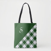 Bold Monogram Green White Buffalo Karo Geometric Tasche (Vorderseite)