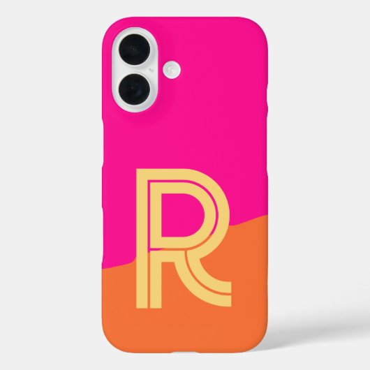 Bold Monogram Hot Pink Orange Case-Mate iPhone Hülle (Rückseite)