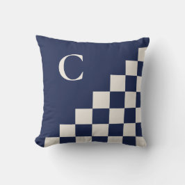 Bold Monogram Navy Cream Geometric Pattern Kissen
