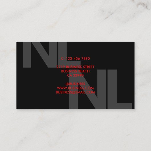 Bold Monogram Red Black Minimalistisch Stilvoll Co Visitenkarte (Rückseite)