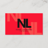 Bold Monogram Red Black Minimalistisch Stilvoll Co Visitenkarte (Vorderseite)