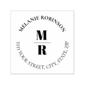 Bold Monogramm Circle Rücksendeadresse Permastempel (Design)
