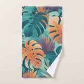 Bold Monstera Muster Tropical Leaf Sommer Frühling Badhandtuch Set (Handtuch)
