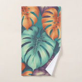 Bold Monstera Muster Tropical Leaf Sommer Frühling Badhandtuch Set (Handtuch)