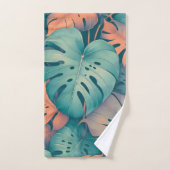 Bold Monstera Muster Tropical Leaf Sommer Frühling Badhandtuch Set (Handtuch)
