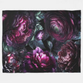 Bold Moody Blume Black Enchanted Floral Garden Fleecedecke (Vorderseite (Horizontal))