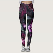 Bold Moody Blume Black Enchanted Floral Garden Leggings (Vorderseite)
