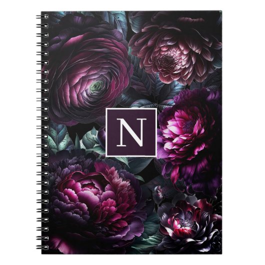 Bold Moody Blume Black Enchanted Floral Garden Notizblock (Vorderseite)