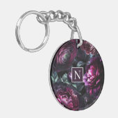 Bold Moody Blume Black Enchanted Floral Garden Schlüsselanhänger (Vorderseite links)