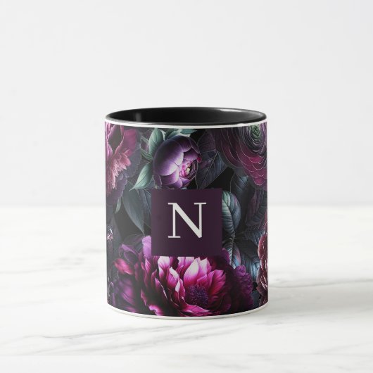 Bold Moody Blume Black Enchanted Floral Garden Tasse (Zentrum)