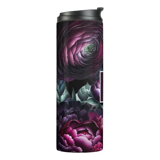 Bold Moody Blume Black Enchanted Floral Garden Thermosbecher (Nach links gedreht)