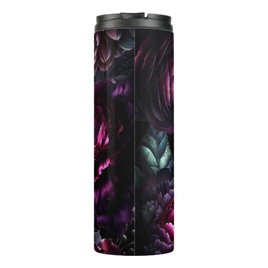 Bold Moody Blume Black Enchanted Floral Garden Thermosbecher (Rückseite)