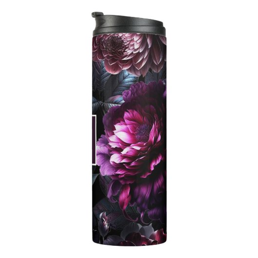 Bold Moody Blume Black Enchanted Floral Garden Thermosbecher (Nach rechts gedreht)
