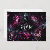 Bold Moody Blume verzaubert Floral Wedding RSVP Ankündigungspostkarte (Vorne/Hinten)