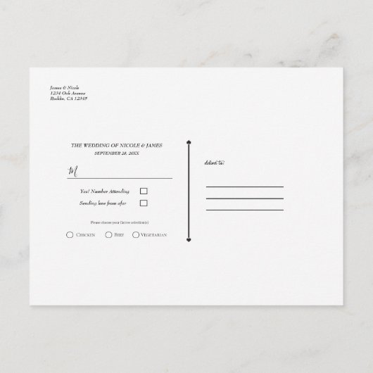 Bold Moody Blume verzaubert Floral Wedding RSVP Ankündigungspostkarte (Rückseite)