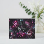Bold Moody Blume verzaubert Floral Wedding RSVP Ankündigungspostkarte (Stehend Vorderseite)