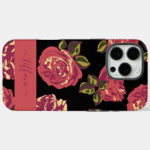 Bold Moody Girly Pink Roses in Bloom Case-Mate iPhone Hülle (Rückseite (Horizontal))