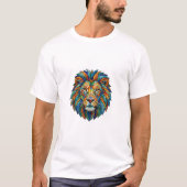 Bold Mosaic Lion Head – Vibrant Artistic King T-Shirt (Vorderseite)