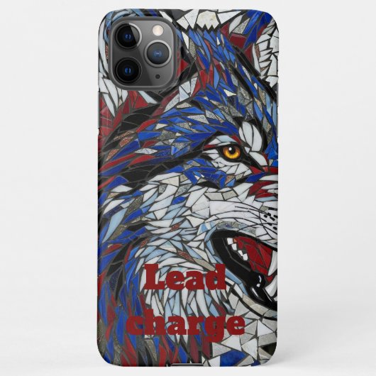 Bold Mosaic Wolf Lead The Charge iPhone Case Hülle (Rückseite)