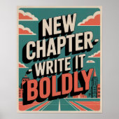 Bold Motivational New Chapter Modern Cityscape Poster (Vorne)
