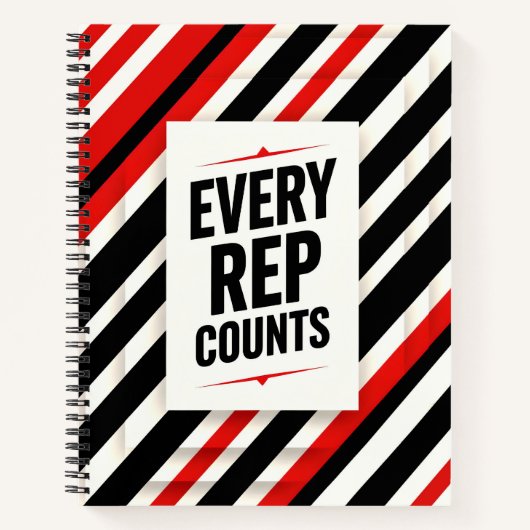 Bold Motivational Poster - "EVERY REP COUNTS" Notizblock (Vorderseite)