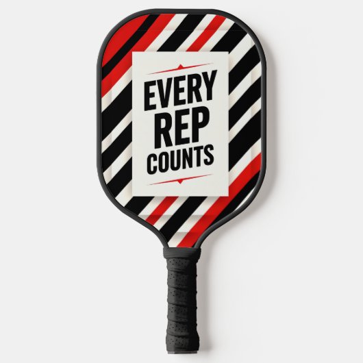 Bold Motivational Poster - "EVERY REP COUNTS" Pickleball Schläger (Vorderseite)