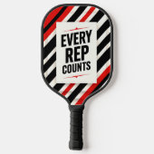 Bold Motivational Poster - "EVERY REP COUNTS" Pickleball Schläger (Rückseite)