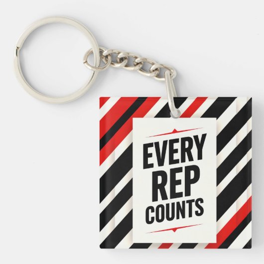 Bold Motivational Poster - "EVERY REP COUNTS" Schlüsselanhänger (Vorderseite)