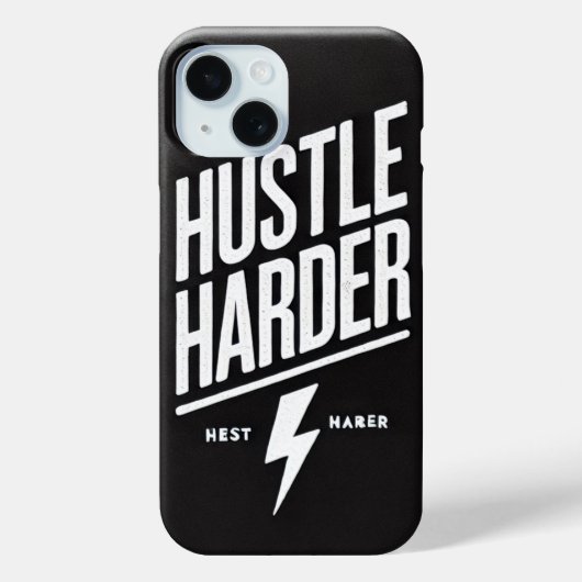 Bold Motivierend Hustle Harder Black Case-Mate iPhone Hülle (Rückseite)
