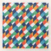 Bold Multicolour Geometric Abstract Glasuntersetzer (Vorderseite)
