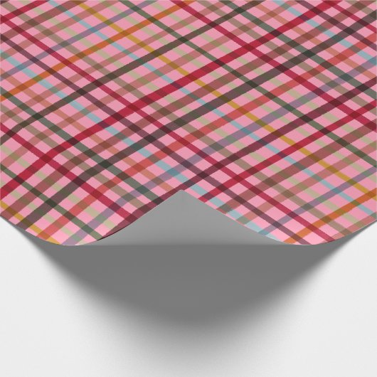 Bold Multicolour Tartan Plaid Vibrant Check  Geschenkpapier (Ecke)