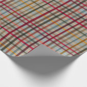 Bold Multicolour Tartan Plaid Vibrant Check taupe Geschenkpapier (Ecke)