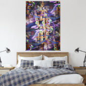 Bold Multicolred Flamboyant Geometric Abstrakt Leinwanddruck (Insitu (Schlafzimmer))