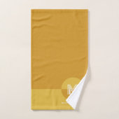 Bold Mustard Yellow Geometric Modern Monogram Badhandtuch Set (Handtuch)