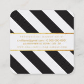 BOLD-Muster für moderne Goldstreifen-Streifen Schw Quadratische Visitenkarte (Rückseite)