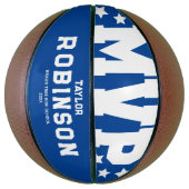 Bold MVP Spieler Name Keepake Blue Basketball (Vertikal)