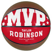 Bold MVP Spieler Name Keepake Red Basketball (Vorderseite)