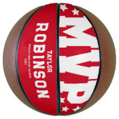 Bold MVP Spieler Name Keepake Red Basketball (Vertikal)