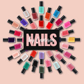 Bold Nail Artist Black Background Script Type Visitenkarte