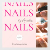 Bold Nails Blush Pink Logo Foto Makeup Studio Fensteraufkleber (Blatt)