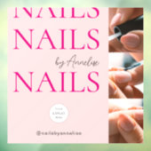 Bold Nails Blush Pink Logo Foto Makeup Studio Fensteraufkleber (Blatt 3)