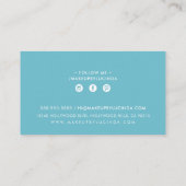 BOLD NAME FADE cooles Retro minimalistisch türkisb Visitenkarte (Rückseite)